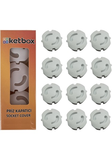 Ketbox Priz Kapatıcı Koruyucu Çocuk Bebek Güvenlik Emniyet 12 Adet