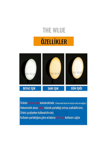 Şarjlı Dokunmatik 24 Led Masa Lambası Çalışma Okuma Işığı Dimmer Diğer