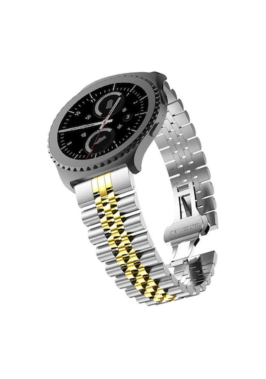 Ardemix Gear S3 Uyumlu Krd-36 22mm Metal Kordon-gümüş