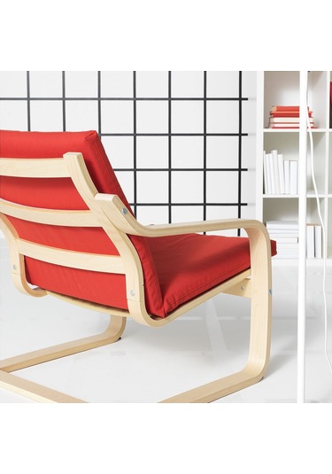 Sallanan Koltuk, Ekru-bej-vissle Kırmızı, Alçak Arkalıklı Beyaz