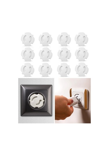 12 Adet Iz Bırakmaz Priz Kapağı, Bebek Ve Çocuk Güvenlik Koruma Piriz Kapatıcı Çok Renkli