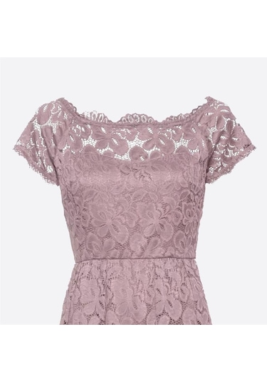 Bulalgiy Kadın Leylak Dantelli Elbise - Bga736879 Leylak