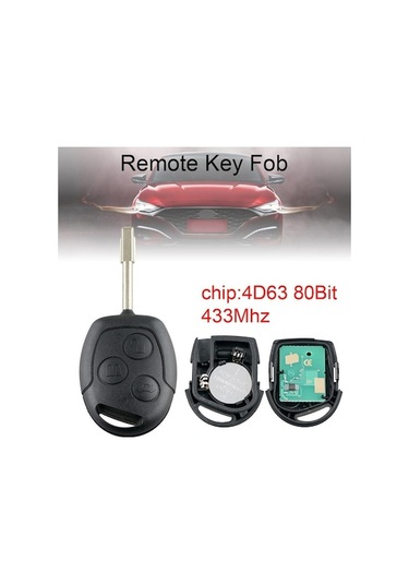 Novahub 4d63 80bit Chip İle 433mhz 3 Düğme Araba Uzaktan Anahtar Ford Fusion Focus Mondeo Fiesta Galaxy İçin Fit