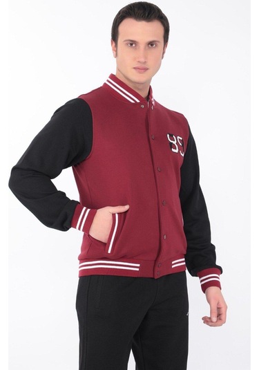 Erkek Kolej Ceket 3 Iplik Içi Fileli Kolej Ceket Bordo Siyah