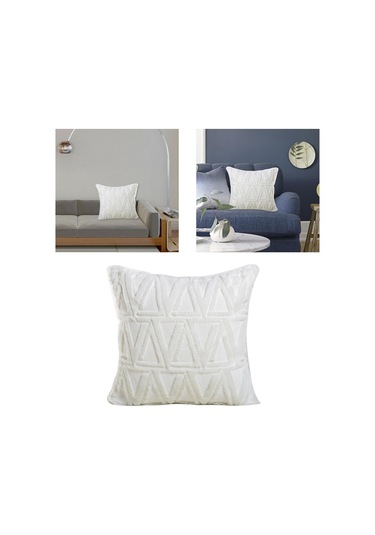 Suntek Modren Ins Style Kırlent Örtüsü El Yapımı Beyaz Beyaz