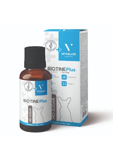 VETDELUXE Plus +B Kediler İçin Tüy Dökülmesi Engelleyici, Çinko Vitamin İçerikli Biotine Tüy Sağlığı Damlası 100 ML