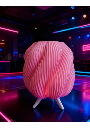 Dekoratif Modern Tasarımı İle Pembe Renk Abajur Ev, Cafe, Restorant Otel Pembe