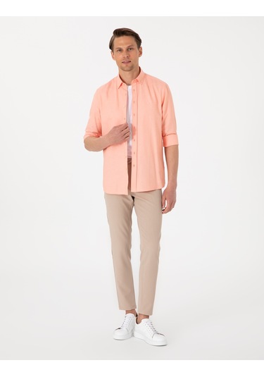 Pierre Cardin Erkek Mercan Gömlek Desenli 50306996-vr186 Mercan