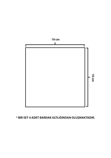 Decorita Cam Bardak Altlığı Yeni Ahşap Desen 4'lü Takım 10 x 10 CM Çok Renkli
