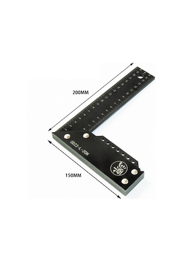 Suntek Dik Açı Cetvel Yüksek Hassasiyetli Profesyonel Siyah-200mm