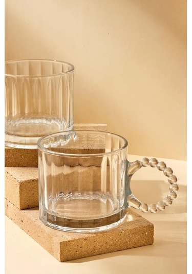 Kapris Boncuk Kulplu Cam Kupa 2'li 250 ML