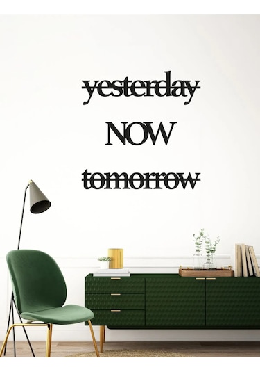 Yesterday, Now, Tomorrow Yazılı Mdf Dekor Seti