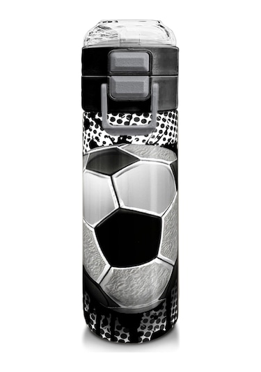 Coral High 500 Ml Pipetli Ve Direkt İçim Çelik Termos/matara - Erkek Çocuk - Futbol Desenli Çok Renkli