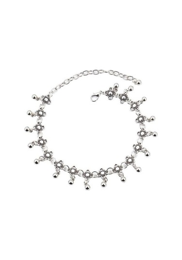 Novahub Vintage Su Damlacıkları Püskül Çiçek Halhal Zincir Yalınayak Yaz Plaj Takı Çok Renkli