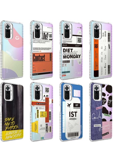 Ardemix Redmi Note 10 Pro Kılıf Airbag Kenarlı Renkli Desenli Silikon Elegans Kapak NO4