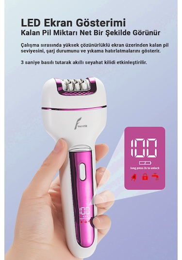 3 İn 1 Elektrikli Epilatör Tıraş Makinesi Bacak Koltukaltı Epilas