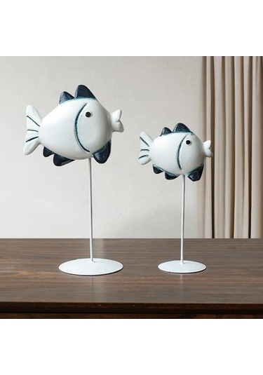 Lijinxu Öpüşen Balık Süsü Masaüstü Komik Tatil Dekorasyonu 22cmx11cmx7,3cm