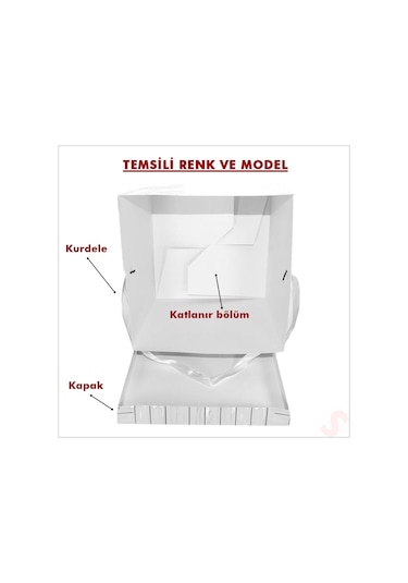 Kapaklı, Katlanır Demonte Karton Kutu, 30cm - Biberon & Mavi