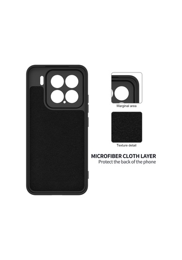 Xiaomi 15 İçin Düz Renk Sıvı Silikon Damlamaz Tam Kapsama Telefon Kılıfı Siyah