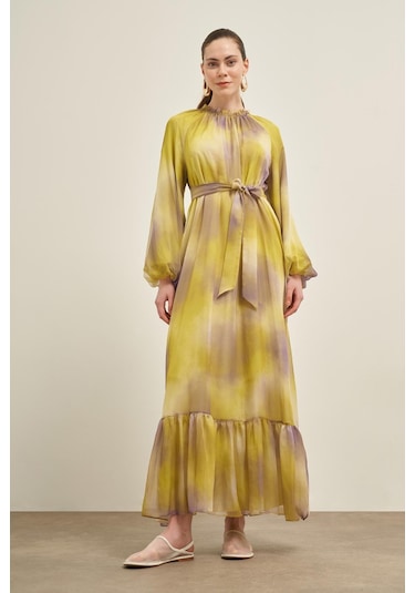 Ftz İpek Saten Elbise Asit 31039 Asit Çok Renkli