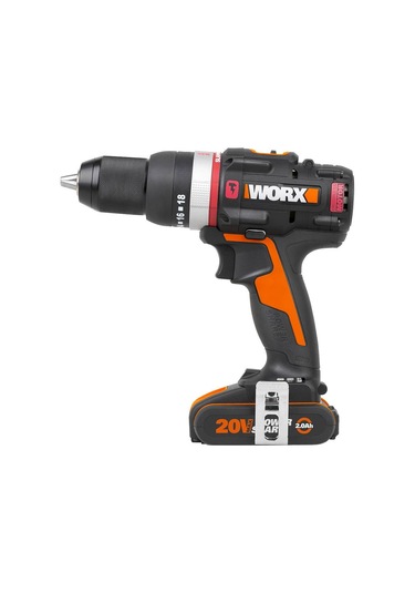 Worx WX-JCR 20Volt 2.0Ah Li-ion Çift Akülü Kömürsüz Profesyonel Darbeli Matkap Vidalama