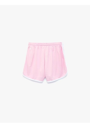 Koton Beli Bağcıklı Rahat Kalıp Biyeli Spor Mini Şort Pembe 6sak40436nk Gül