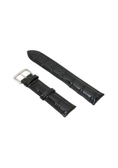 Pu Deri Saat Kayışı Alaşımlı Pin Tokalı Ayarlanabilir Rahat Yedek Saat Kayışı Siyah