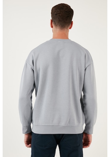 Buratti Regular Fit Bisiklet Yaka Pamuklu Içi Tüylü Yumuşak Şardonlu Erkek Sweat 5905405 Açık Gri