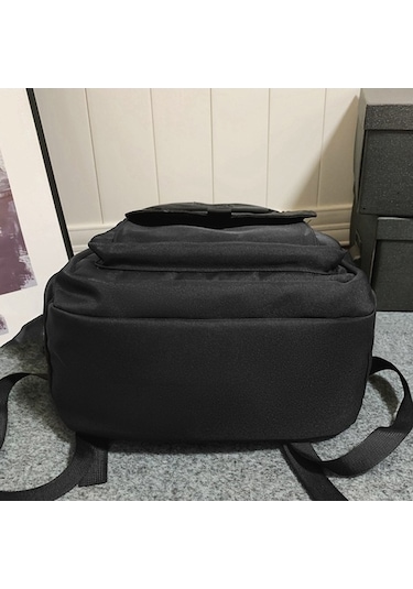 Novahub Oxford Bez Basit Seyahat Sırt Çantası Düz Renk Ortaokul Öğrencileri Okul Çantası 45x31x18cm Siyah, Küçük Boy Siyah