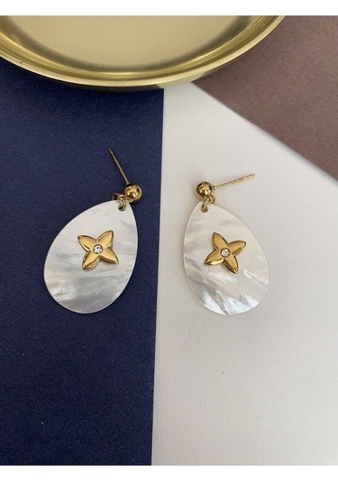 Zirkon Taşlı Yıldız Mineli Çelik Kararmaz Küpe Çifti