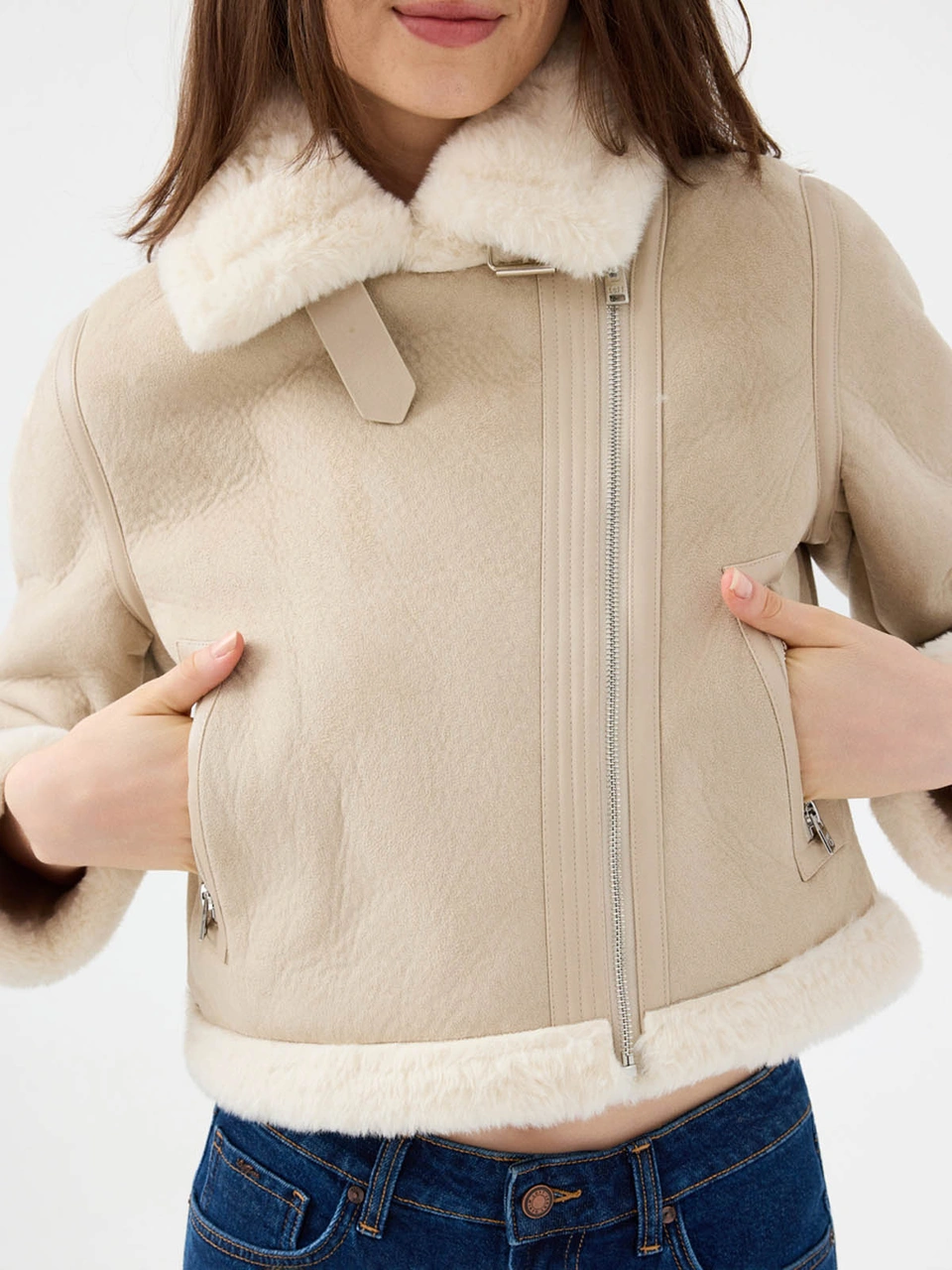 Loft Loose Long Crop Taş Kadın Mont Lf2040674 Taş