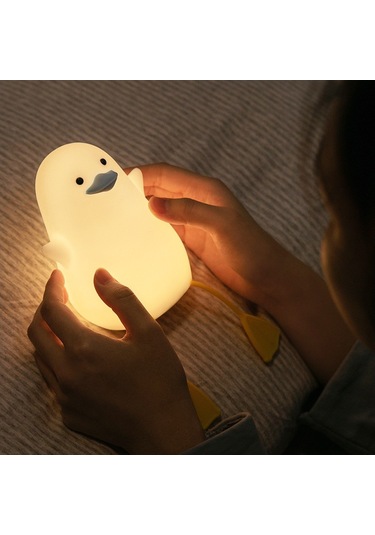 Soulader Sensörlü Ördek Şeklinde Dekoratif Gece Lambası Işığı Beyaz