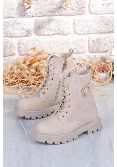 Fort Cool Aleda Anatomik Sıcak Astar Kaymaz Taban Kız Çocuk Bot Bej