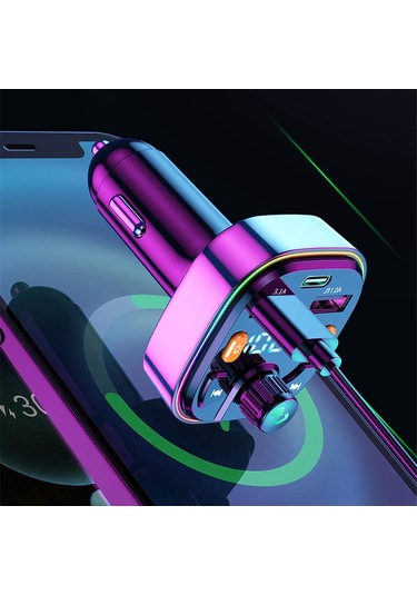 Suntek Bluetooth Fm Verici Hızlı Şarj Desteği Usb Disk Pd 2