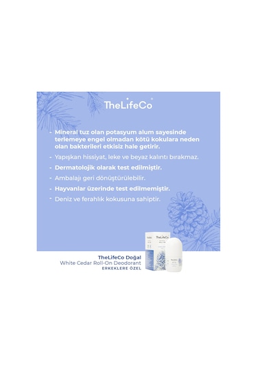 The Lifeco White Cedar Erkek Roll-On Deodorant 2 x 60 ML