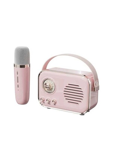 Besthome1 Retro Kablosuz Karaoke Hoparlör: 5.0 Teknoloji, Taşınabilir Mikrofonlu Ses Sistemi