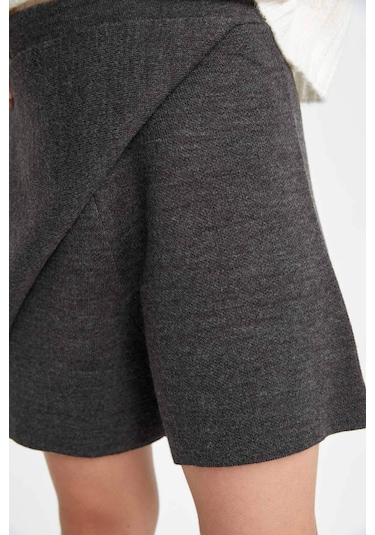 DeFacto Kız Çocuk Antrasit Basic Düz Şort Etek A7172A824WNAR84 Antrasit