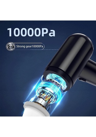 Maoyaya Siyah Kablosuz Araba Elektrikli Süpürge, Yüksek Güçlü Mini El Süpürgesi, Otomatik Ev Süpürge Siyah