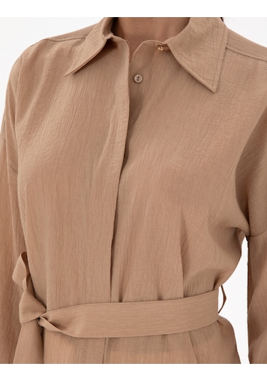 Pierre Cardin Kadın Bej Gömlek Desenli 50306501-vr011 Bej