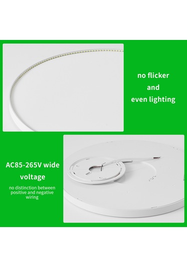 Symbee Yuvarlak Tavan Lambası, 24w Led, 6500-7000k Beyaz Işık, Ac85-265v, Plastik Gövde, 120 Adet 2835 Led İçi Beyaz