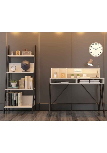 Avmpark Avmpark Yanke Çalışma Masası+Kitaplık Aytaşı