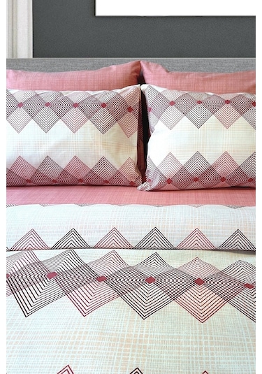 Tek Kişilik Ranforce Nevresim Takımı Düz Çarşaflı Dıamond Pudra