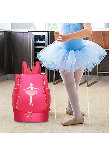 Suntek Bale Çantası Spor Yüzme Seyahat Jimnastik Için Sevimli Dantel Dekor Kırmızı