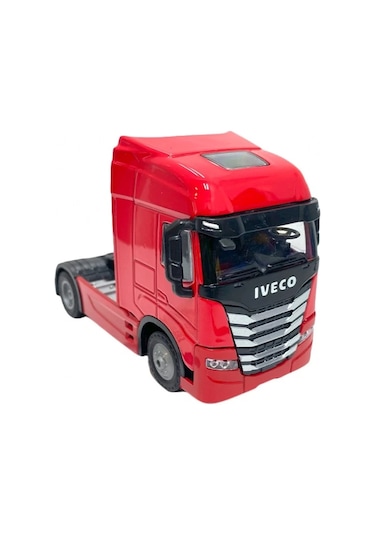 Işıklı Sesli Pilli Çek Bırak Metal Oyuncak Iveco Tır Kırmızı