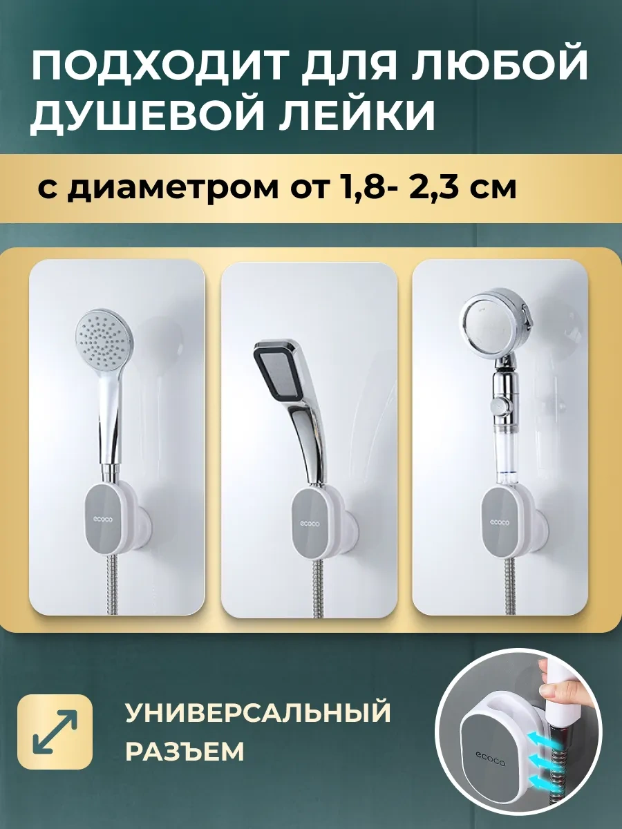 Ecoco Delme Gerektirmeyen Duş Başlığı Duvar Askısı 286298302 Gri