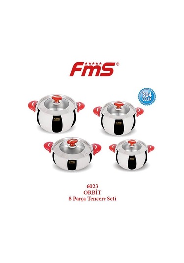 Fms Kırmızı Orbit Tencere Set 8 Prç 6023Krm
