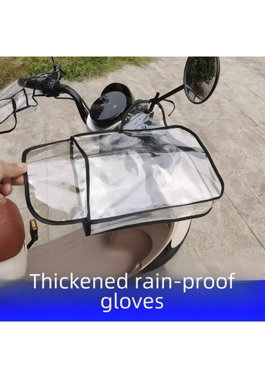 Geeksen Motosiklet Ve Elektrikli Bisiklet El Tutucu Kılıfı - Pvc Isı Yalıtımlı, Su Geçirmez, Rüzgar Engeli, Evrensel Uyumlu Şeffaf, 1 Çift