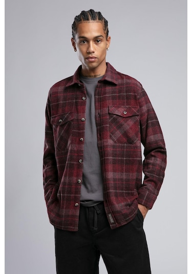 Lee Cooper Donas Erkek Dokuma Uzun Kol Gömlek-20393 Bordo