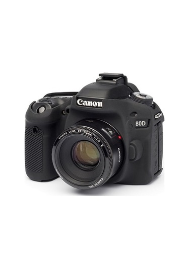 Easycover Canon 80D Silikon Kılıf Ecc80Db (Siyah)