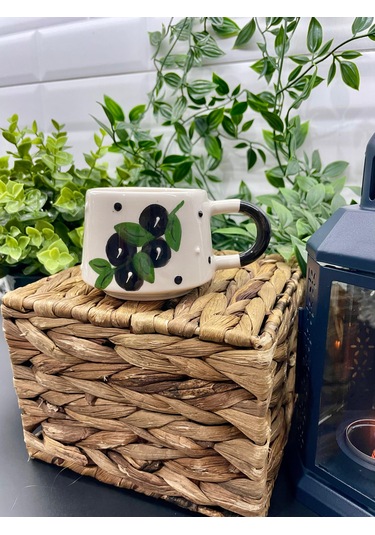 Seramik Kupa Bardak Zeytin Dalı Tasarım